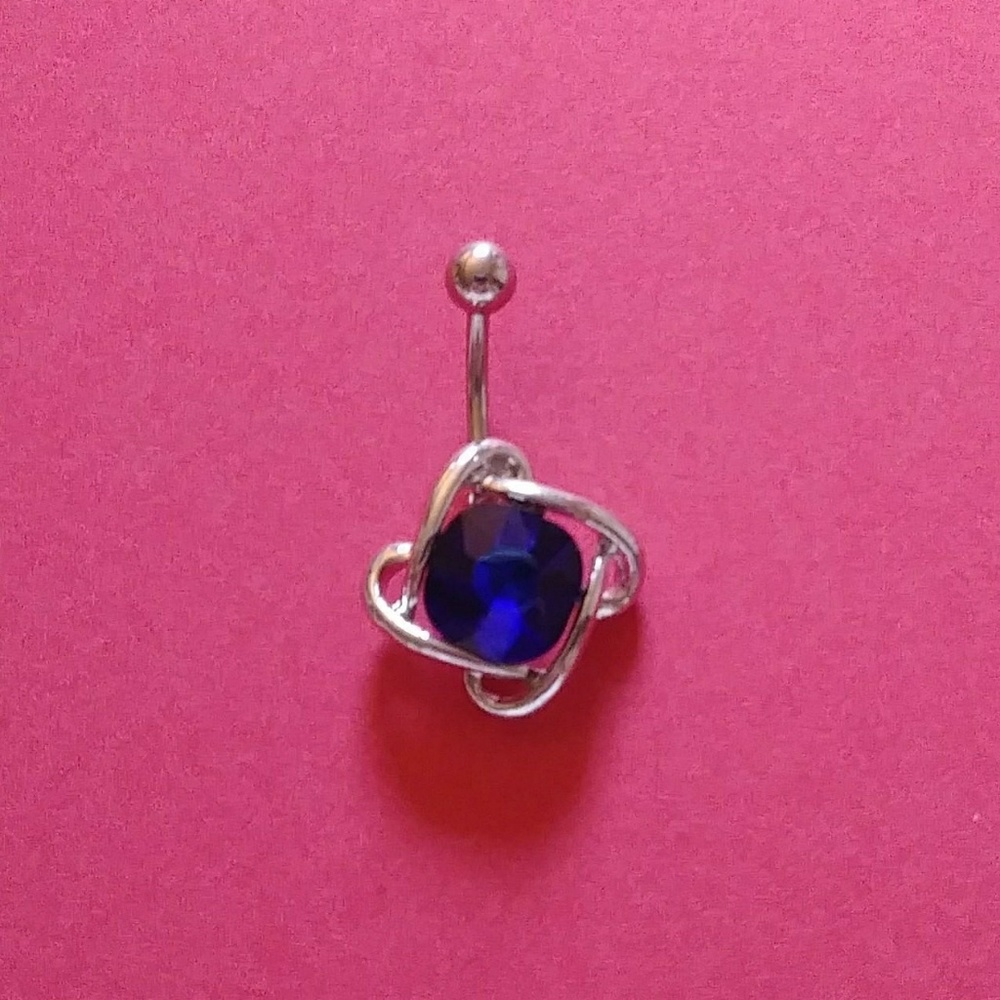 Blue stone belly piercing